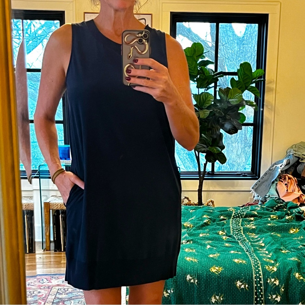 Navy shift dress